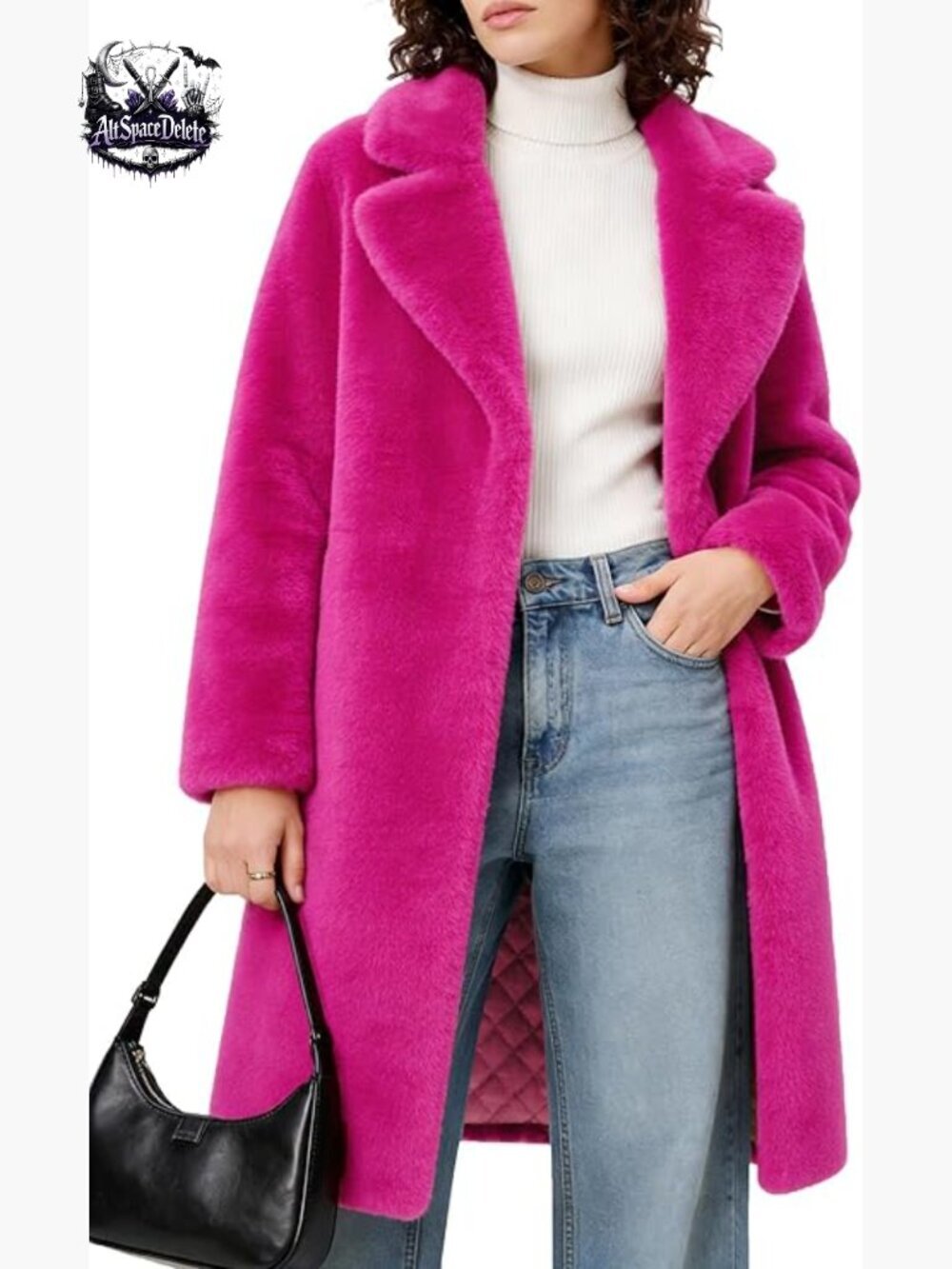 Women's Faux Fur Coat Long Sleeve Lapel Collar Open Front Loose Jacket